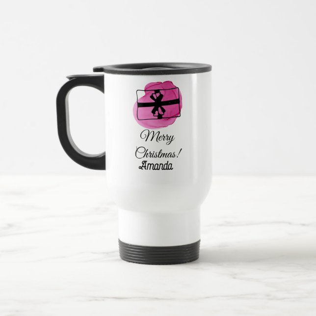 Caneca Térmica Natal rosa (Esquerda)