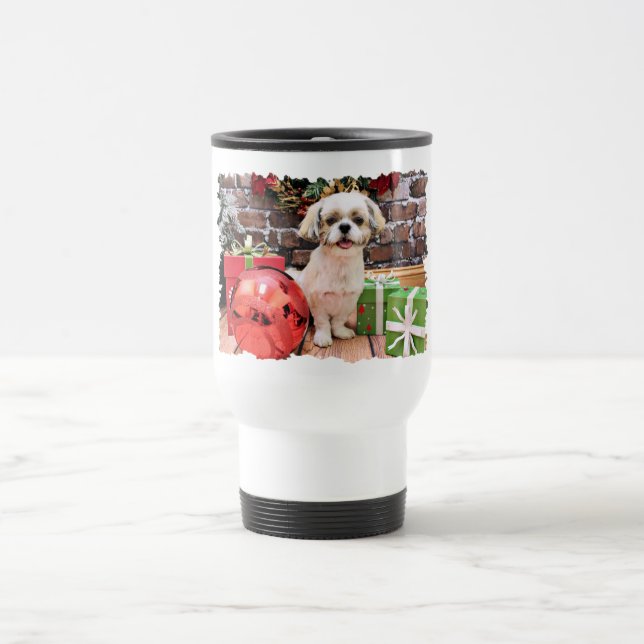 Caneca Térmica Natal - Shih Tzu - Marley (Centro)