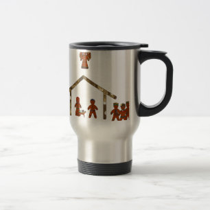 Caneca Térmica natividade de pão de Natal