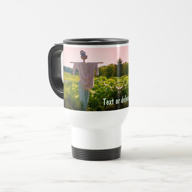 Caneca Térmica Natureza do Espantalho do Jardim Personalizada (Frente Esquerda)