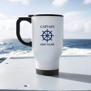 Caneca Térmica Navio com guia de rodas, com nome do capitão ou d