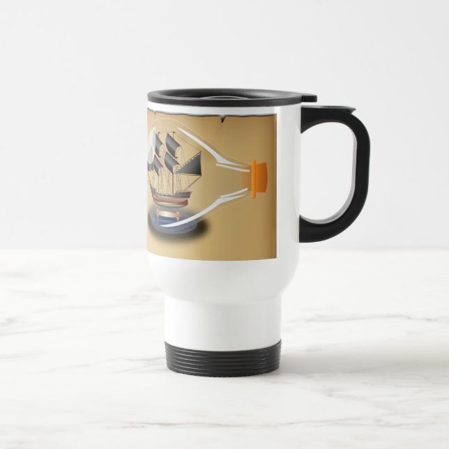 Caneca Térmica Navio numa Garrafa (Direita)