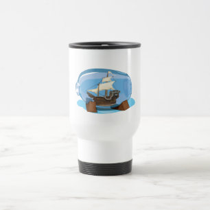 Caneca Térmica Navio numa Garrafa no mar