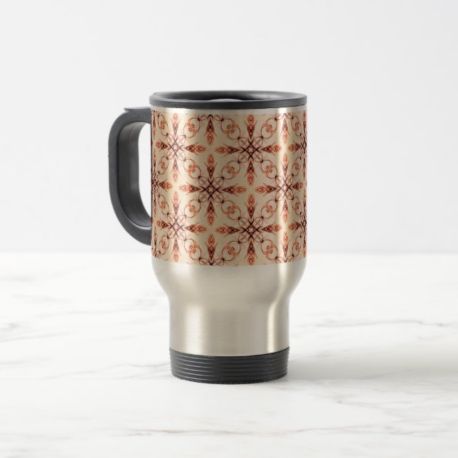 Caneca Térmica Neo Victorian Brown Fractal Patterno (Frente Esquerda)