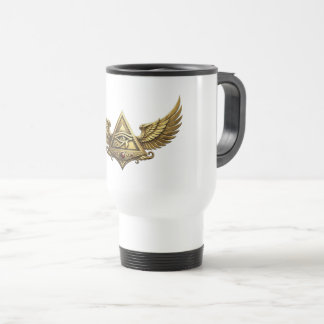 Caneca Térmica NeoAnkh Egyptian Eye of Horus Gold Winged Pyramid