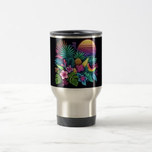 Caneca Térmica Neon tropical/Havaiano Colorido