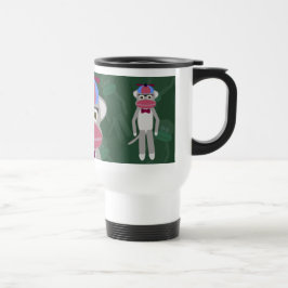 Caneca Térmica Nerdy Anos 50 Sock Monkey Cartoon Art Design