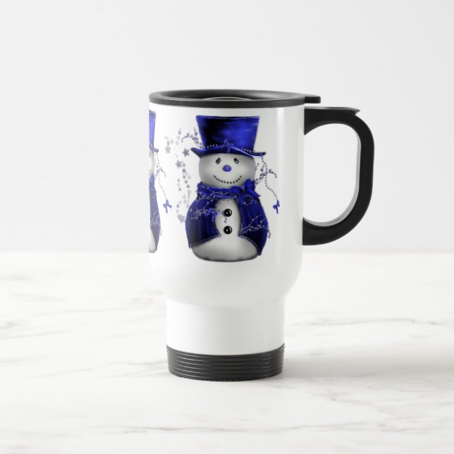 Caneca Térmica Neve de Natal Azul (Direita)