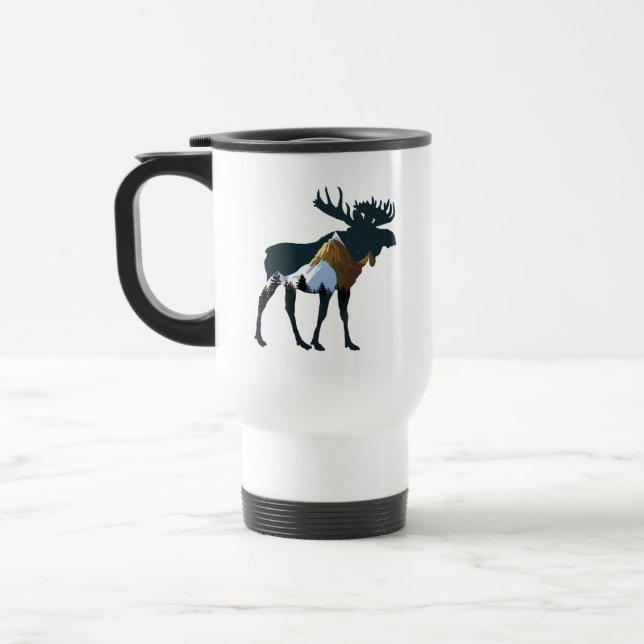Caneca Térmica Night Forest Moose (Esquerda)