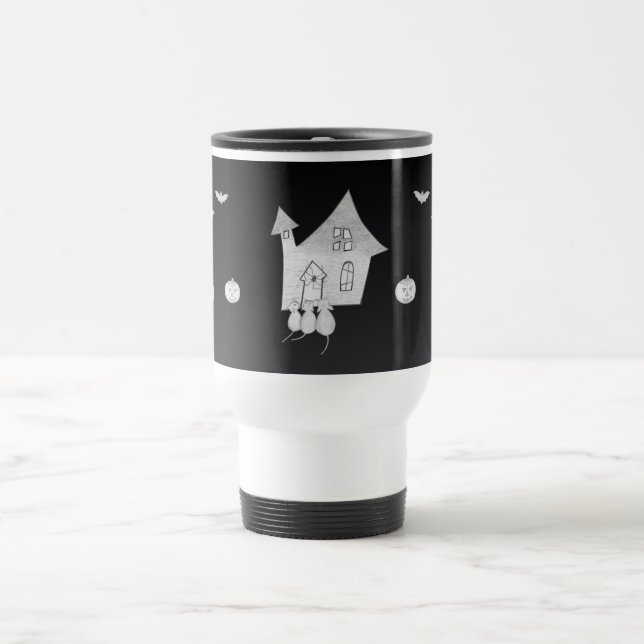 Caneca Térmica Noite de Dia das Bruxas com Casa Assombrada, Morce (Centro)