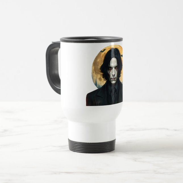 Caneca Térmica Noite de Halloween - Ascensão de vampiro (Frente Esquerda)