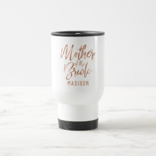 Caneca Térmica Noiva Rosa Dourado Moderno Casamento Mãe da Noiva
