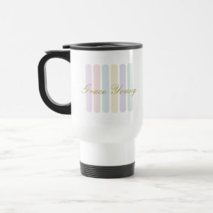Caneca Térmica Nome da Escrita com Listras Verticais Pastel