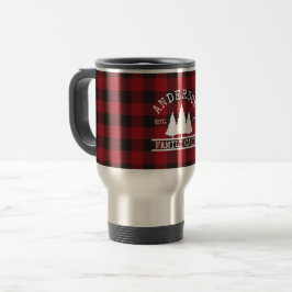 Caneca Térmica Nome da Família Cabina Xadrez Red Buffalo
