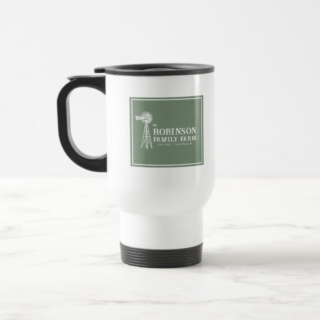 Caneca Térmica Nome da família Fazenda Rustic Windmill Sage Green (Esquerda)