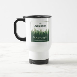 Caneca Térmica Nome da Família Local da Cabina Floresta de Pinhe