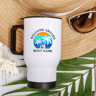 Caneca Térmica Nome do Barco Palmeiras Sun Bem-vindas a bordo