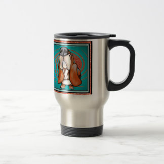 Caneca Térmica Nome do brilho do abstrato do pop art de Basset