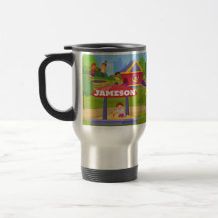 Caneca Térmica Nome do Diário de Cartoon Colorido para Crianças C