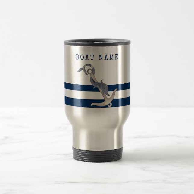 Caneca Térmica Nome Náutico da Embarcação, Anchor Marinho de Golf (Centro)