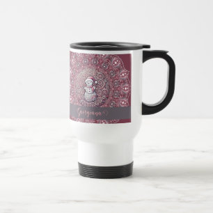 Caneca Térmica Nome Personalizado Bastante Quente Snowman Mandala
