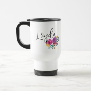 Caneca Térmica Nome Personalizado Brilho Fiesta Floral