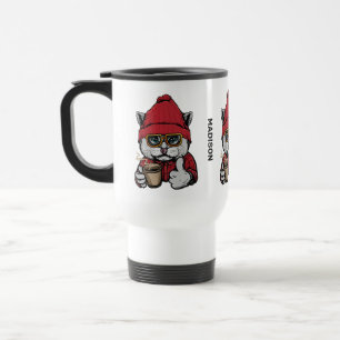 Caneca Térmica Nome Personalizado Coffee Cat.