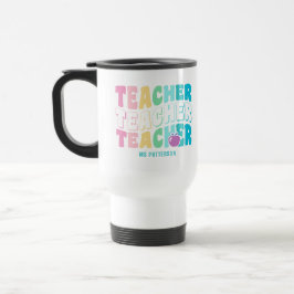Caneca Térmica Nome Personalizado das Cores Modernas do Arco-Íris