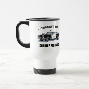 Caneca Térmica Nome Personalizado Do Carro Da Polícia De Vintage