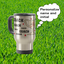 Caneca Térmica Nome personalizado do monograma do treinador despo