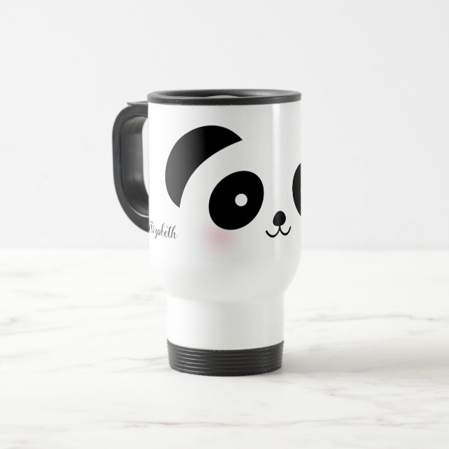 Caneca Térmica Nome Personalizado do Urso do Cartoon do Kawaii Cu (Frente Esquerda)