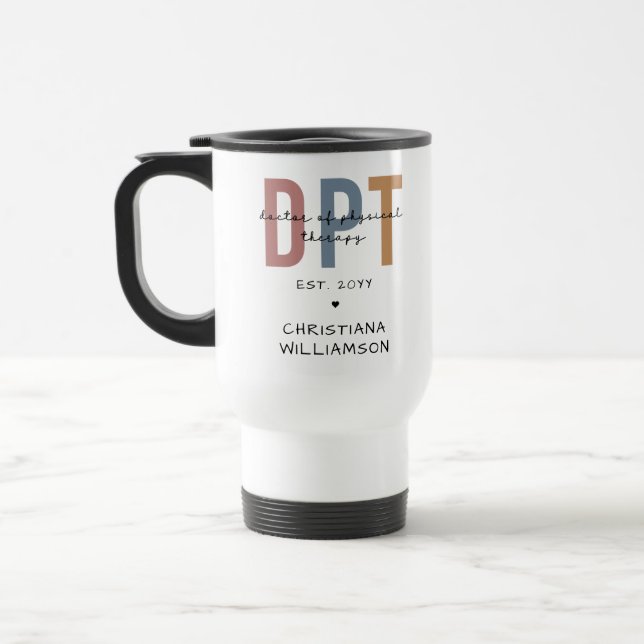 Caneca Térmica Nome Personalizado DPT Médico de Terapêutica Físic (Esquerda)