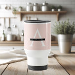 Caneca Térmica Nome Personalizado Mínimo do Pink do Pastel<br><div class="desc">Nome Personalizado Mínimo do Pink do Pastel</div>