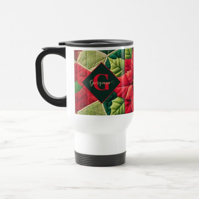Caneca Térmica Nome Personalizado Patologia Festiva Floral Poinse (Esquerda)