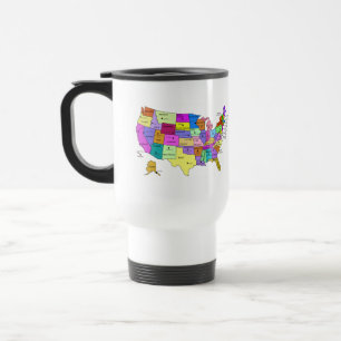 Caneca Térmica Nomes e capitais do estado do mapa dos Estados