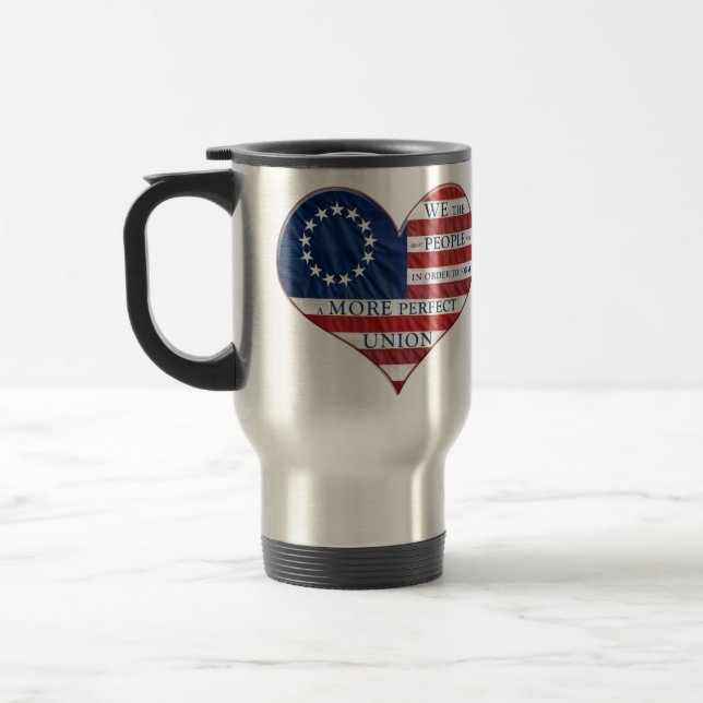 Caneca Térmica Nós, o Pessoas American Flag Heart (Esquerda)
