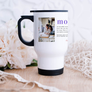 Caneca Térmica Nós Te Amamos Mamãe   Moderno Colagem de 2 Fotos