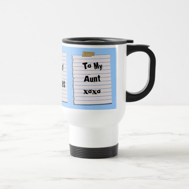 Caneca Térmica Notas do amor para minha tia (Direita)