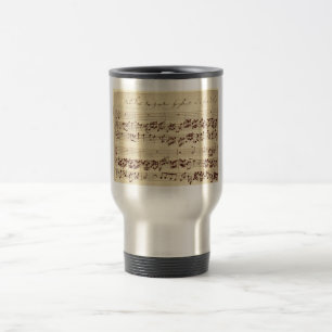 Caneca Térmica Notas Musicais Antigas - Partitura de Bach