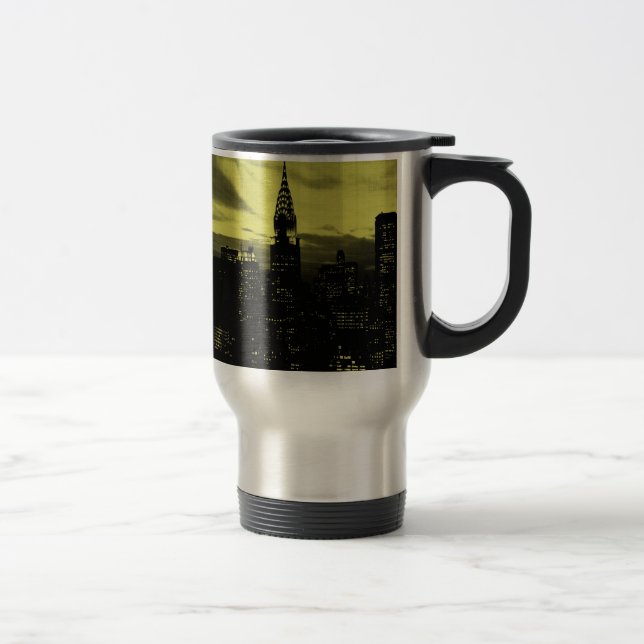 Caneca Térmica Nova Iorque amarelo pontilhado preto (Direita)