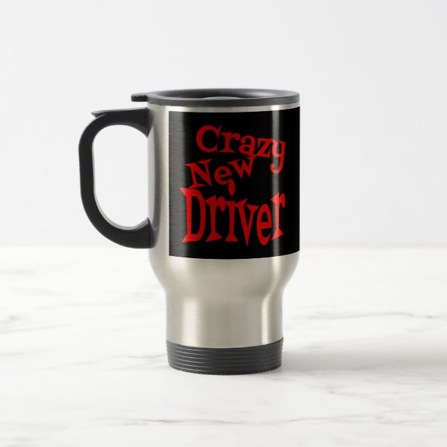 Caneca Térmica Novo driver louco em vermelho (Esquerda)