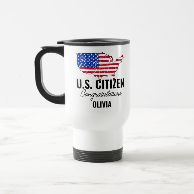 Caneca Térmica Novo e orgulhoso cidadão americano - Mapa American (Esquerda)