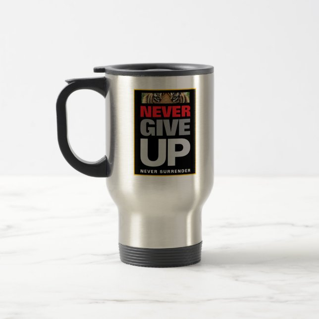 Caneca Térmica Nunca Desista Nunca Devolva Aço Inoxidável (Esquerda)