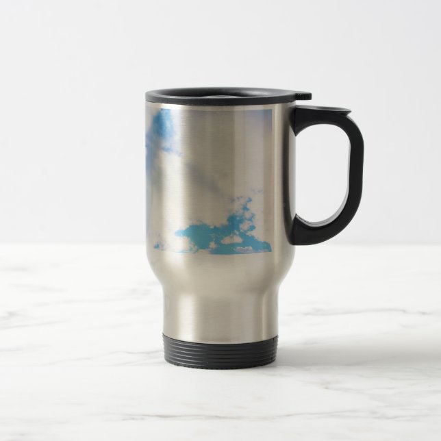Caneca Térmica Nuvens Brancas Puffy e Céu Azul (Direita)