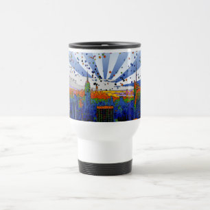 Caneca Térmica NYC Psicodélico: Visão de linha de horizonte amp