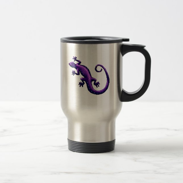 Caneca Térmica O azul roxo do lagarto da cauda longa mancha o (Direita)