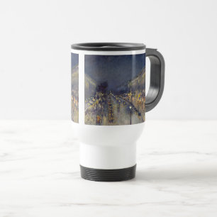 Caneca Térmica O Boulevard Montmartre à Noite Pissarro