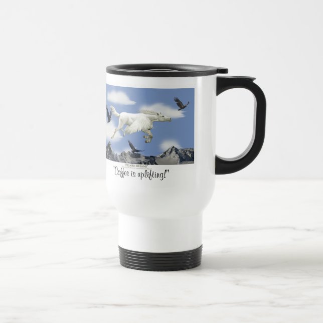 Caneca Térmica O CAFÉ ESTÁ A UPLIFICAR! Pegasus Fantasy Bebendo M (Direita)