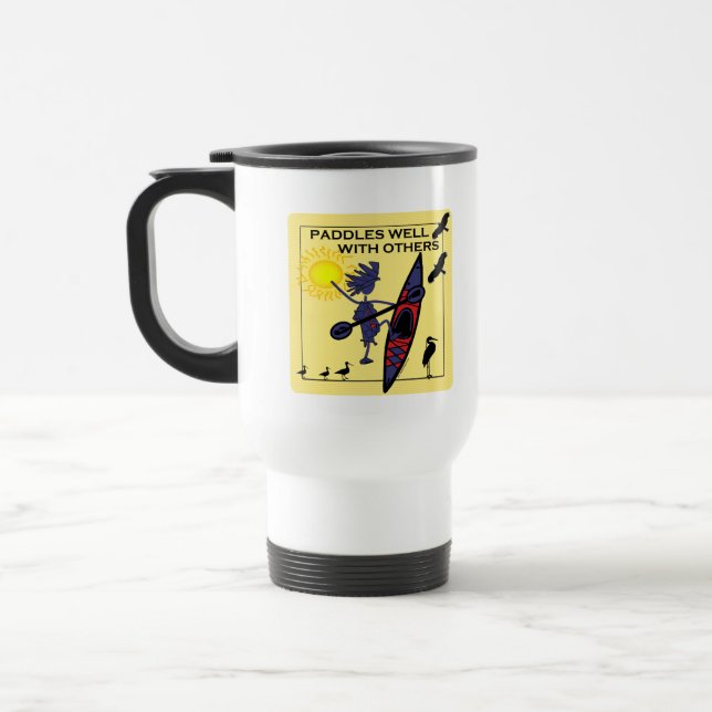 Caneca Térmica O caiaque rema bem no amarelo (Esquerda)
