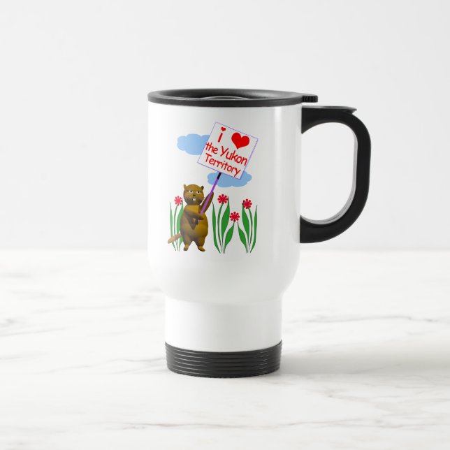 Caneca Térmica O castor canadense ama o Yukon (Direita)